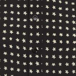 Pre Owned Saint Laurent Paris Monochrome Star Print Crepe Long Sleeve Shirt S