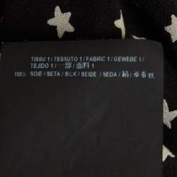 Pre Owned Saint Laurent Paris Monochrome Star Print Crepe Long Sleeve Shirt S