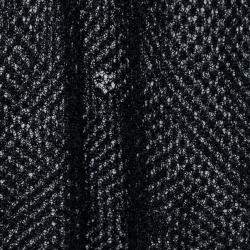 Saint Laurent Paris Black Perforated Knit Mesh Long Sleeve Dress S