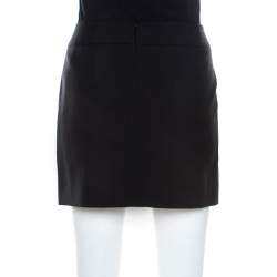 Pre Owned Saint Laurent Paris Black Wool Silk Lined Mini Skirt M