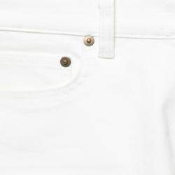 Pre Owned Saint Laurent Paris White Cotton Stretch Denim Skinny Jeans M