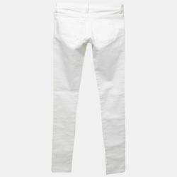 Saint Laurent Paris White Cotton Stretch Denim Skinny Jeans M