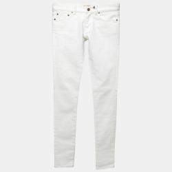 Saint Laurent Paris White Cotton Stretch Denim Skinny Jeans M