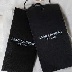 Pre Owned Saint Laurent Paris White Cotton Stretch Denim Skinny Jeans M