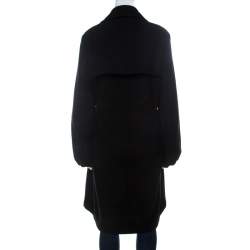 Yves Saint Laurent Edition 24 Black Mohair Blend Drawstring Waist Coat L