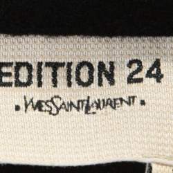 Yves Saint Laurent Edition 24 Black Mohair Blend Drawstring Waist Coat L