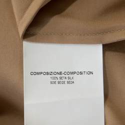 Yves Saint Laurent Beige Satin Drawstring Detail Blouse S