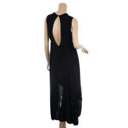 Pre Owned Saint Laurent Paris Black Pleated Evening Dress M
