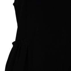 Pre Owned Saint Laurent Paris Black Pleated Evening Dress M