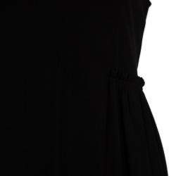 Pre Owned Saint Laurent Paris Black Pleated Evening Dress M