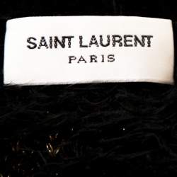 Saint Laurent Paris Black Star Patterned Lurex Jacquard Sweater S