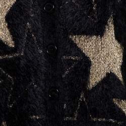 Saint Laurent Paris Black Star Patterned Lurex Jacquard Sweater S