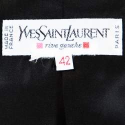 Pre Owned Yves Saint Laurent Rive Gauche Vintage Black Wool Velvet Lapel Blazer L