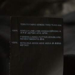 Pre Owned Saint Laurent Paris Black Leather One Shoulder Dress M