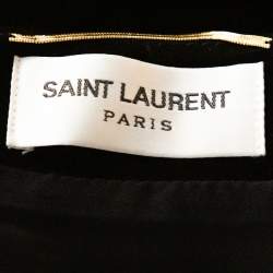 Pre Owned Saint Laurent Paris Black Suede Fitted Midi Skirt S