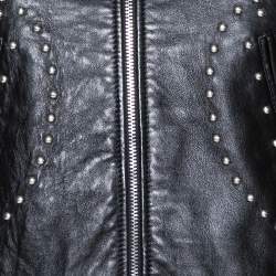 Saint Laurent Paris Black Studded Leather Biker Jacket S