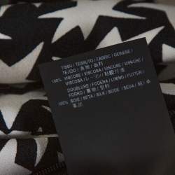 Pre Owned Saint Laurent Paris Monochrome Star Print Crepe Midi Dress M