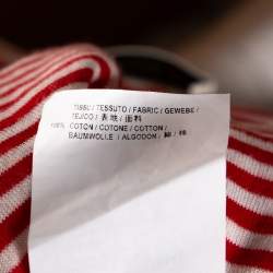 مملوكة مسبقًا Saint Laurent Paris Red & White Striped Knit Logo Detail T Shirt M