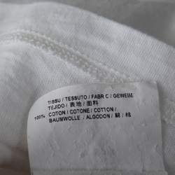 مملوكة مسبقًا Saint Laurent Paris White YSL Print Cotton Crew Neck T-Shirt M