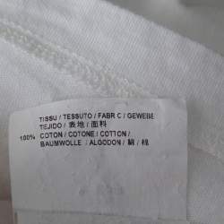 مملوكة مسبقًا Saint Laurent Paris White YSL Print Cotton Crew Neck T-Shirt M