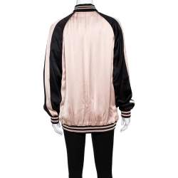 Pre Owned Saint Laurent Paris Champagne Pink Oversized Teddy Baseball Jacket M