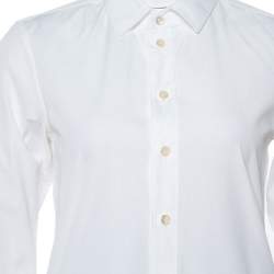 Saint Laurent Paris White Cotton Long Sleeve Shirt S