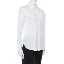 Saint Laurent Paris White Cotton Long Sleeve Shirt S