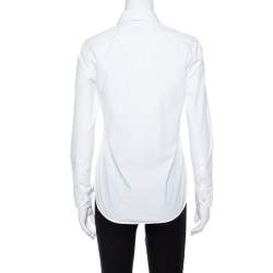 Saint Laurent Paris White Cotton Long Sleeve Shirt S