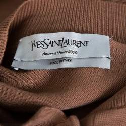Yves Saint Laurent Chestnut Brown Wool Knit Sleeveless Dress L