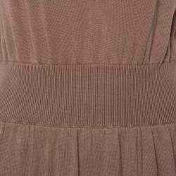 Yves Saint Laurent Chestnut Brown Wool Knit Sleeveless Dress L