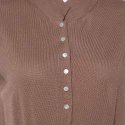 Yves Saint Laurent Chestnut Brown Wool Knit Sleeveless Dress L
