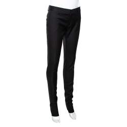 Pre Owned Saint Laurent Paris Black Wool Tailored Trousers S