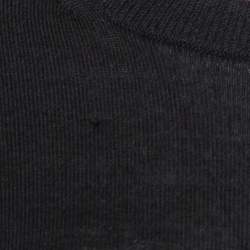 مملوكة مسبقًا Saint Laurent Paris Black Wool Crew Neck Sweater XXL