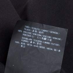 Pre Owned Saint Laurent Paris Black/White Silk Lavalliere Neck Dress M