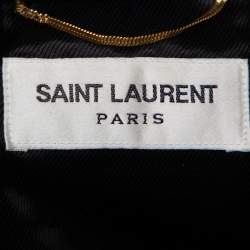 مملوكة مسبقًا Saint Laurent Paris Black Leather Cropped Biker Jacket S