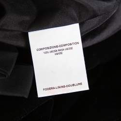 Yves Saint Laurent Black Velvet Bow Trim Detail Shift Dress S