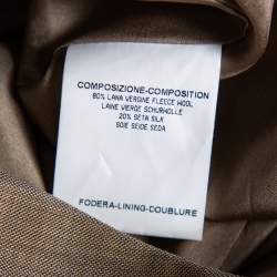 Pre Owned Yves Saint Laurent Beige Wool & Silk A-Line Skirt S