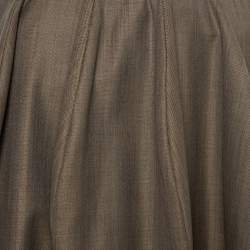 Pre Owned Yves Saint Laurent Beige Wool & Silk A-Line Skirt S