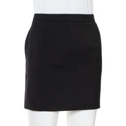 Pre Owned Saint Laurent Paris Black Wool Mini Skirt S