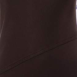 مملوكة مسبقًا Yves Saint Laurent Rive Gauche Brown Knit One Shoulder Maxi Dress M