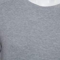 Pre Owned Yves Saint Laurent Grey Cotton Crewneck Sweatshirt M