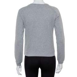Pre Owned Yves Saint Laurent Grey Cotton Crewneck Sweatshirt M
