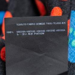 Pre Owned قميص سان لوران باريس كريب طباعة زهور أسود مقاس كبير