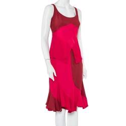 Yves Saint Laurent Rive Gauche Vintage Two Tone Paneled Crepe Tank Top & Skirt Set S