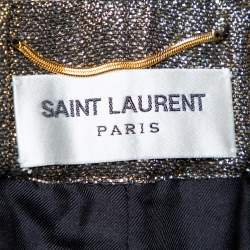 Saint Laurent Paris Gold Lurex Silk Joggers M