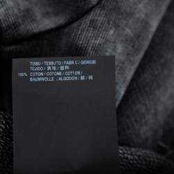 Saint Laurent Paris Charcoal Washed Out Cotton Frayed Hem Distressed Sweatshirt S