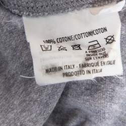 Yves Saint Laurent Grey Cotton Logo Detail T-Shirt XS