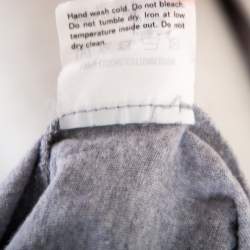 Yves Saint Laurent Grey Cotton Logo Detail T-Shirt XS
