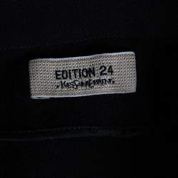 مملوكة مسبقًا فستان ميدي إيف سان لوران إيديشن 24 صوف أسود مقاس كبير جدًا - إكس لارج