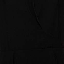 مملوكة مسبقًا فستان ميدي إيف سان لوران إيديشن 24 صوف أسود مقاس كبير جدًا - إكس لارج